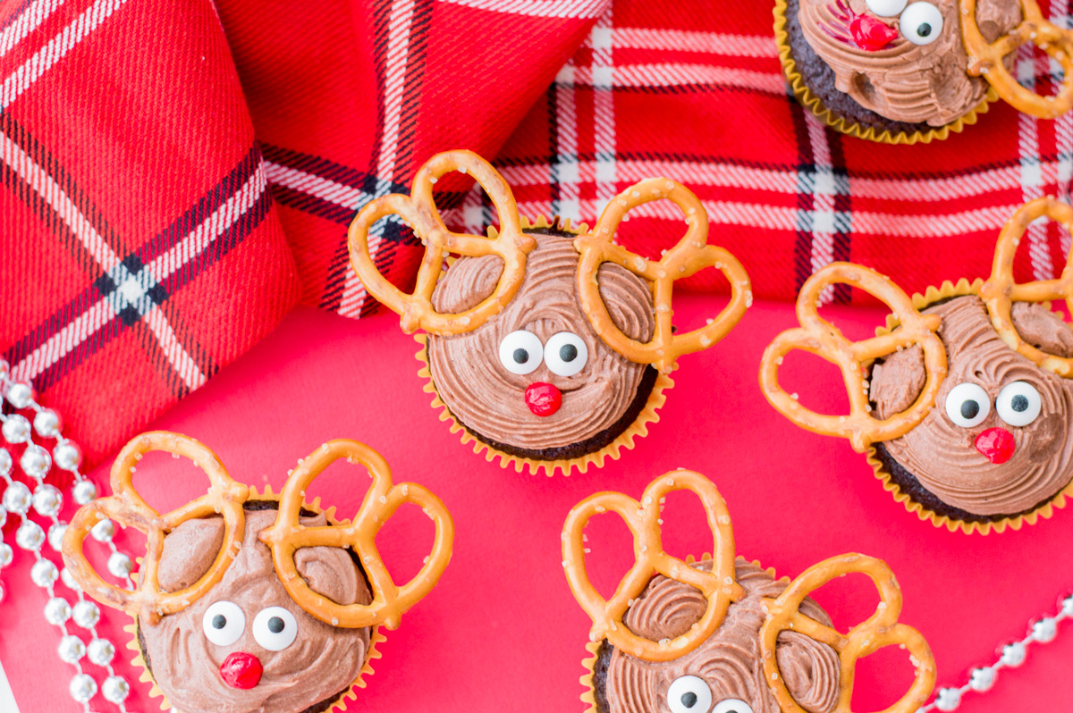 group of reindeer cupcakes