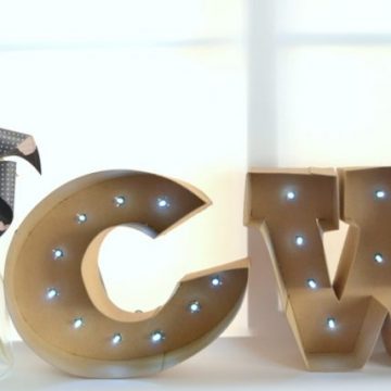 Create your own Marquee Letters using your Cricut Machine. Use a Cricut Explore or your Cricut Maker. #DIY #MarqueeLetters #WeddingDecor #Cricut #CricutMade