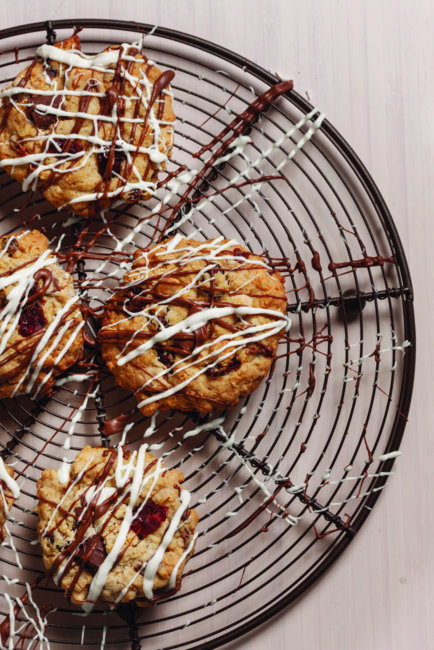 Triple Chocolate Cranberry Oatmeal Cookies