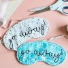 DIY Sleep Mask all cut on your Cricut Maker. Sewn together in 5 minutes. Make such a fun gift for girlfriends.
