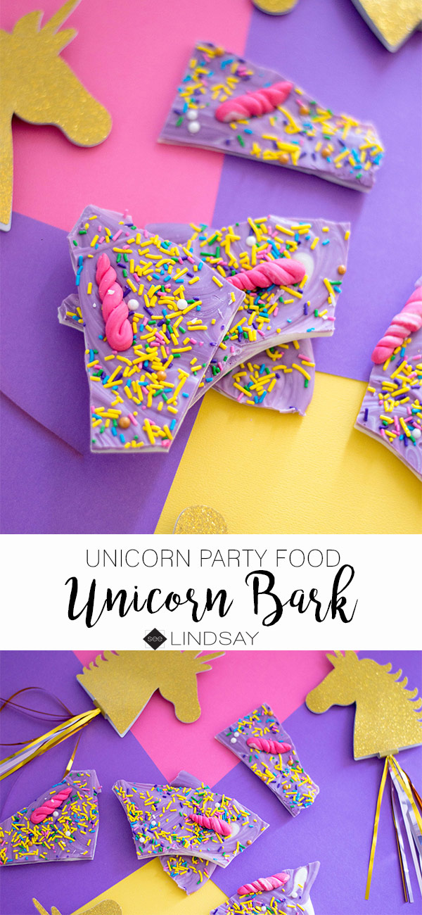 Magical Chocolate Unicorn Bark | Unicorn Party Food | seeLINDSAY