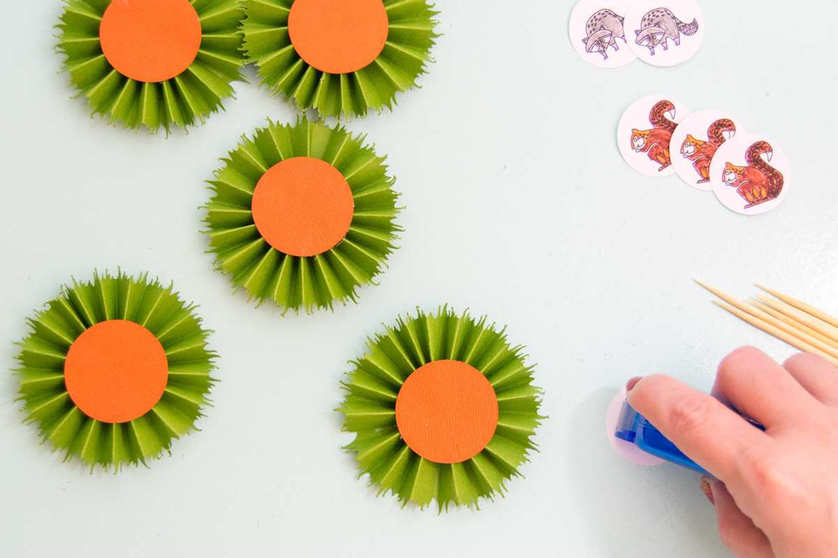 DIY Cupcake Toppers Using Cardstock and Stickers - One Dog Woof