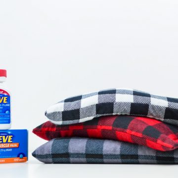 buffalo check flannel pouches filled with rice