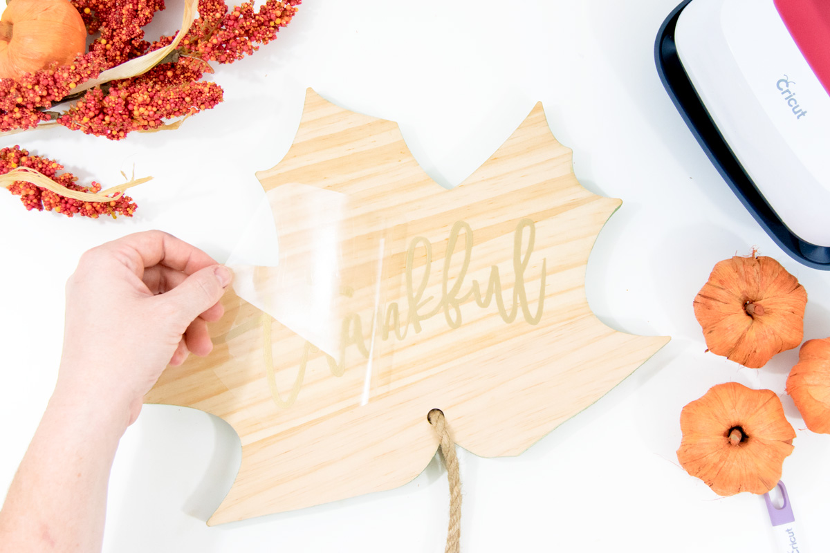 Thankful Fall Wood Sign made with your Cricut - seeLINDSAY