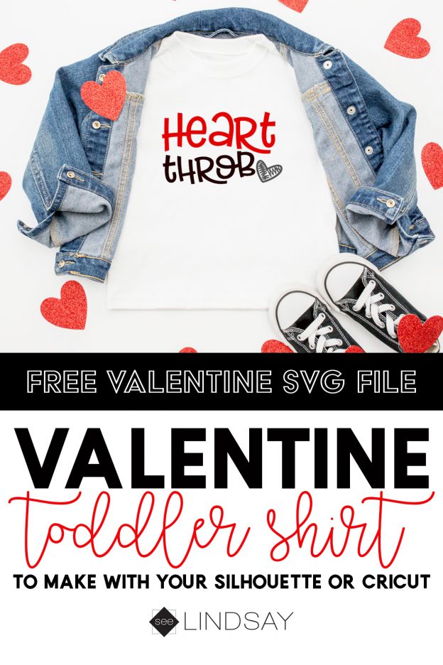Custom T-Shirt for Valentines Day - FREE Heart Throb SVG - seeLINDSAY