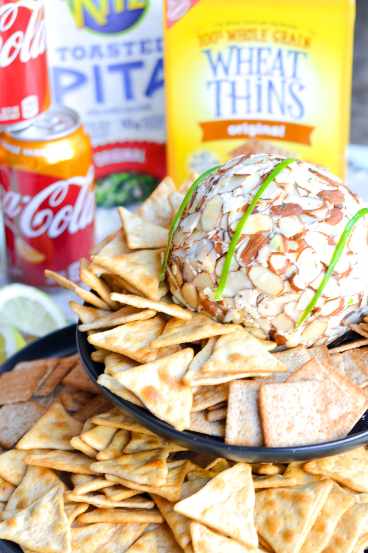 Onion Cheese Ball Recipe with crackers