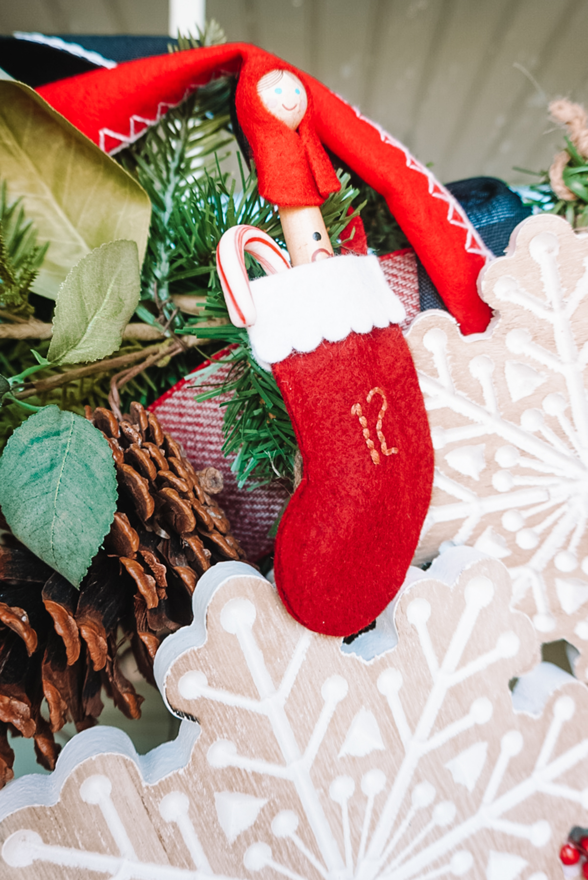 diy christmas advent calendar made with mini stockings 