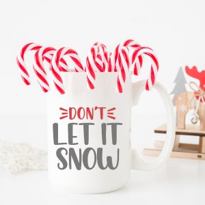 white coffee mug with snow svg
