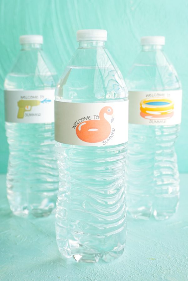 flamingo water bottle label