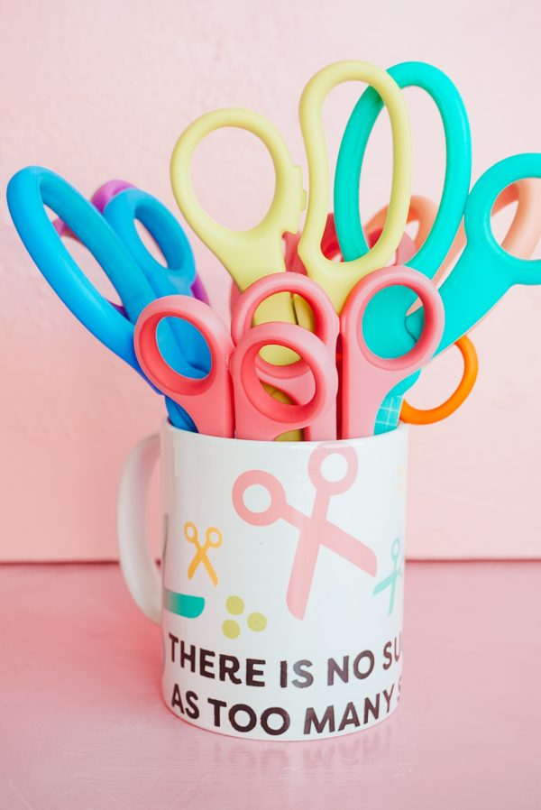 no such thing as too many scissors mug